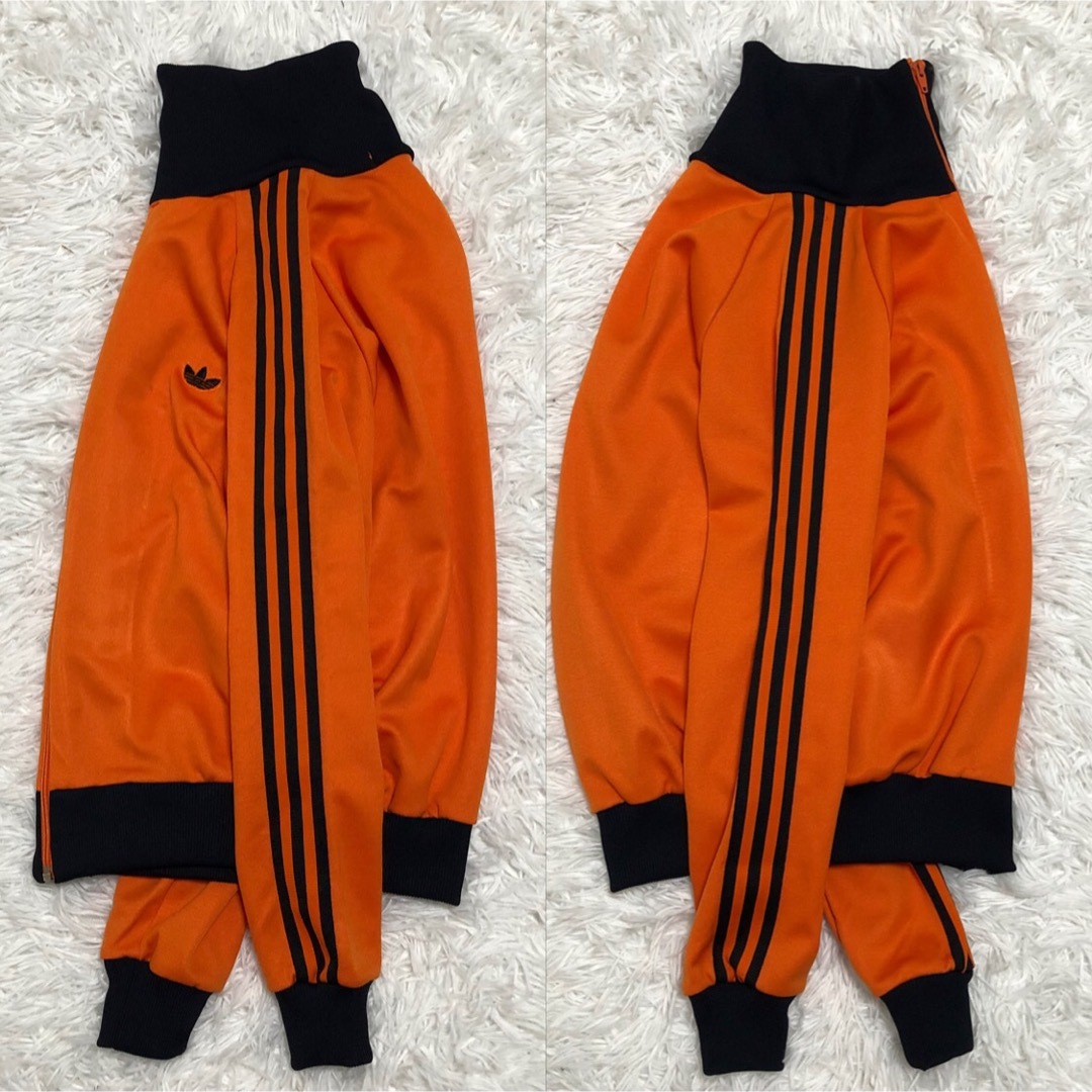 アディダス 80s トラックジャケット ジャージ オレンジ×黒 アディダス 80s トラックジャケット ジャージ オレンジ×黒