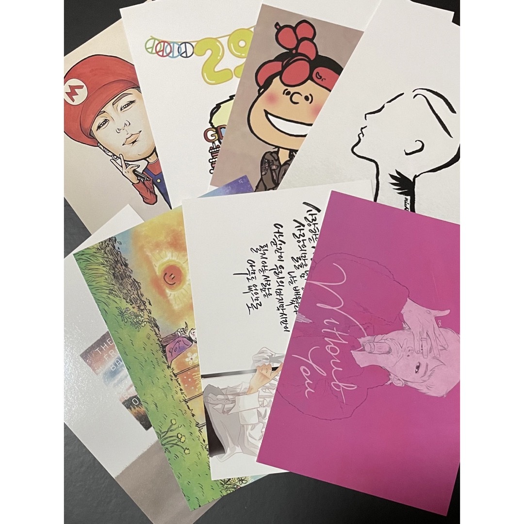 BIGBANG(ビッグバン)のBIGBANG G-DRAGON ジヨン イラストグッズ ポストカード 8枚 エンタメ/ホビーのタレントグッズ(ミュージシャン)の商品写真