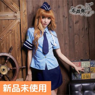 新入荷！　ポリス コスプレ ハロウィン衣装 警察官 制服 セクシー ミニスカート(衣装一式)