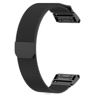 Garmin用 ステンレス製バンド(22mm、ブラック、ガーミン)(金属ベルト)