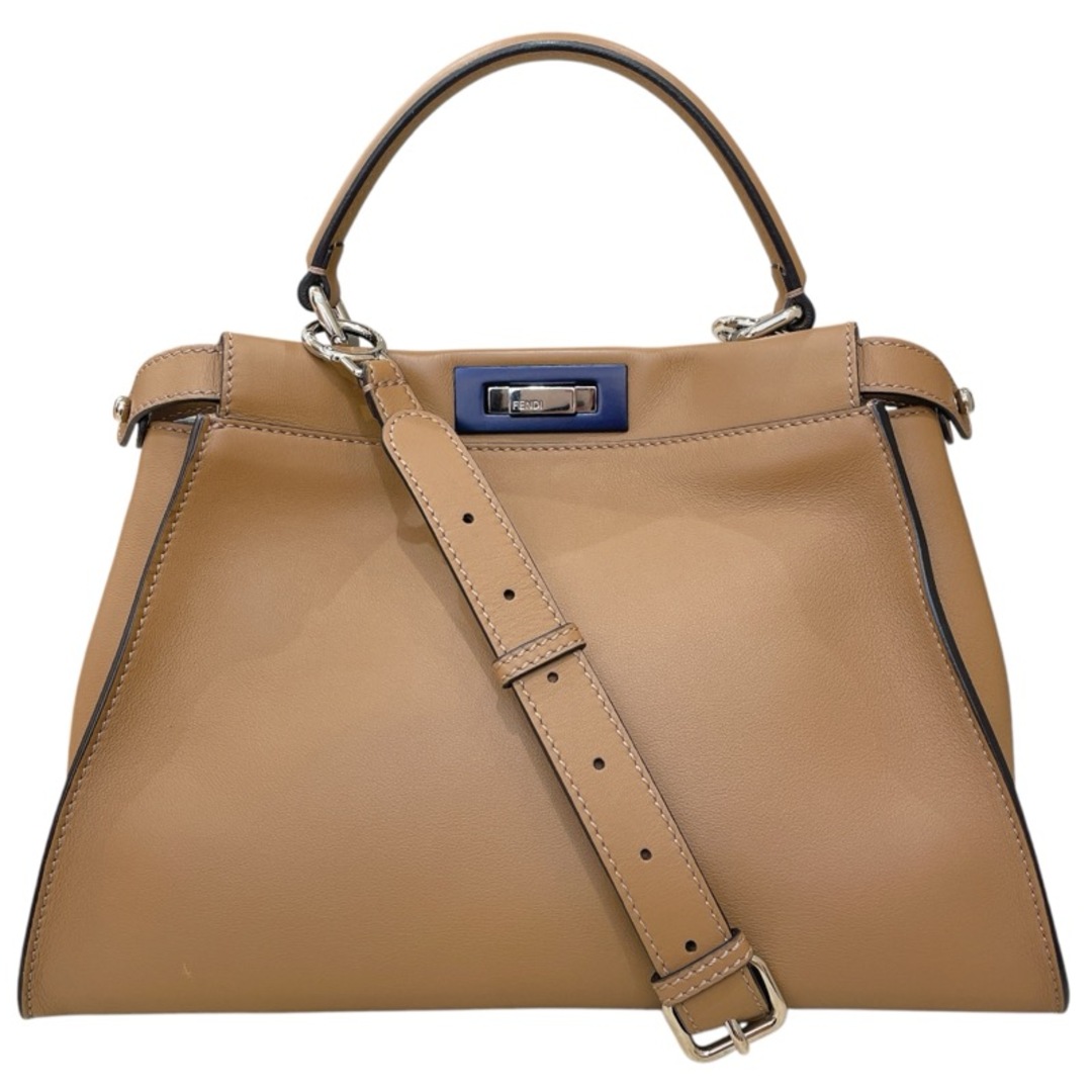 FENDI - 　フェンディ FENDI ピーカブー レギュラー 8BN290 ベージュ シルバー金具 レザー レディース ハンドバッグ