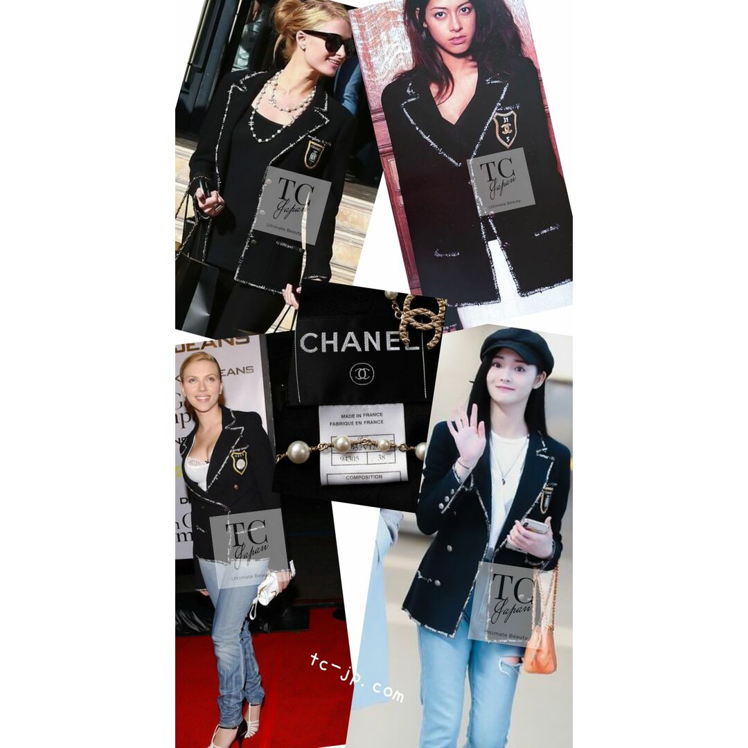 CHANEL - シャネル ジャケット CHANEL ブラック CC ロゴ CHANEL - シャネル ジャケット CHANEL ブラック CC ロゴ