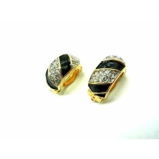 ニナリッチ(NINA RICCI)の■美品■ NINA RICCI ニナリッチ ラインストーン クリップ式 イヤリング アクセサリー レディース ゴールド系×ブラック系 DF1602(その他)