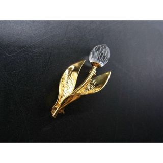 スワロフスキー(SWAROVSKI)の■美品■ SWAROVSKI スワロフスキー クリスタル チューリップ ブローチ ピンバッジ アクセサリー ゴールド系×クリア DF1040(その他)