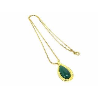 VANDOME AOYAMA ヴァンドーム ラインストーン ネックレス ペンダント アクセサリー レディース ゴールド系×グリーン系 DF8970(ネックレス)