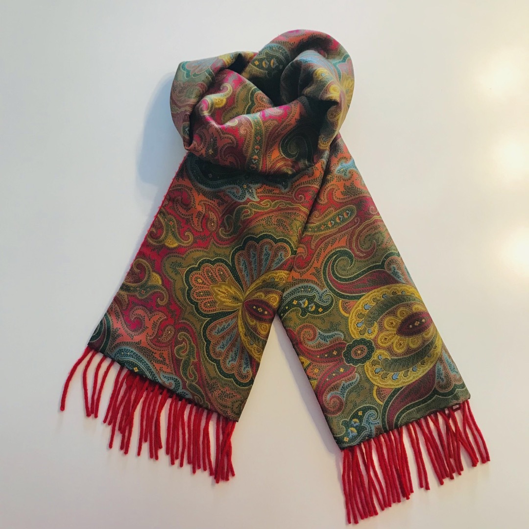 エトロ ETROウールシルクマフラー、ストール 美品 - 小物 エトロ ETROウールシルクマフラー、ストール 美品 - 小物