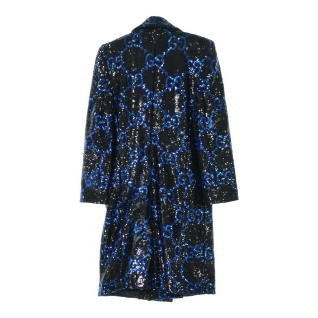 GUCCI - GUCCI グッチ チェスターコート 50(XL位) 黒x青(総柄 GUCCI - GUCCI グッチ チェスターコート 50(XL位) 黒x青(総柄
