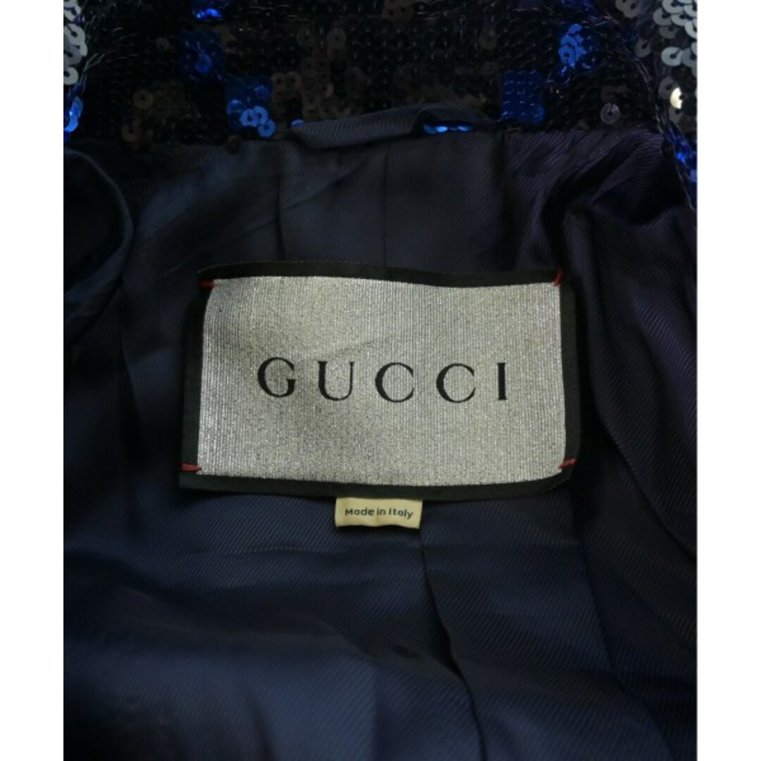 GUCCI - GUCCI グッチ チェスターコート 50(XL位) 黒x青(総柄 GUCCI - GUCCI グッチ チェスターコート 50(XL位) 黒x青(総柄