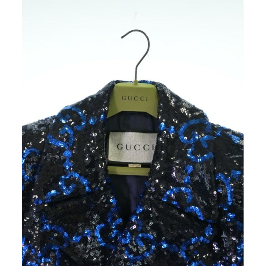 GUCCI - GUCCI グッチ チェスターコート 50(XL位) 黒x青(総柄 GUCCI - GUCCI グッチ チェスターコート 50(XL位) 黒x青(総柄