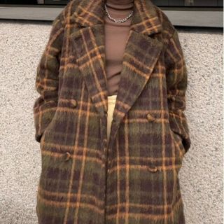 Ameri VINTAGE - AmeriVINTAGE ADORABLE SHAGGY CHECK COATの Ameri VINTAGE - AmeriVINTAGE ADORABLE SHAGGY CHECK COATの