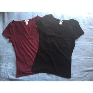 エイチアンドエム(H&M)のH&M   Vネック半袖Tシャツ★2枚セット(Tシャツ(半袖/袖なし))