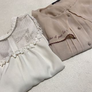 アンアナザーアンジェラス(an another angelus)の※な様ご専用※チュールヨークバラ刺繍長袖ブラウス&ビッグカラーブラウス(シャツ/ブラウス(長袖/七分))