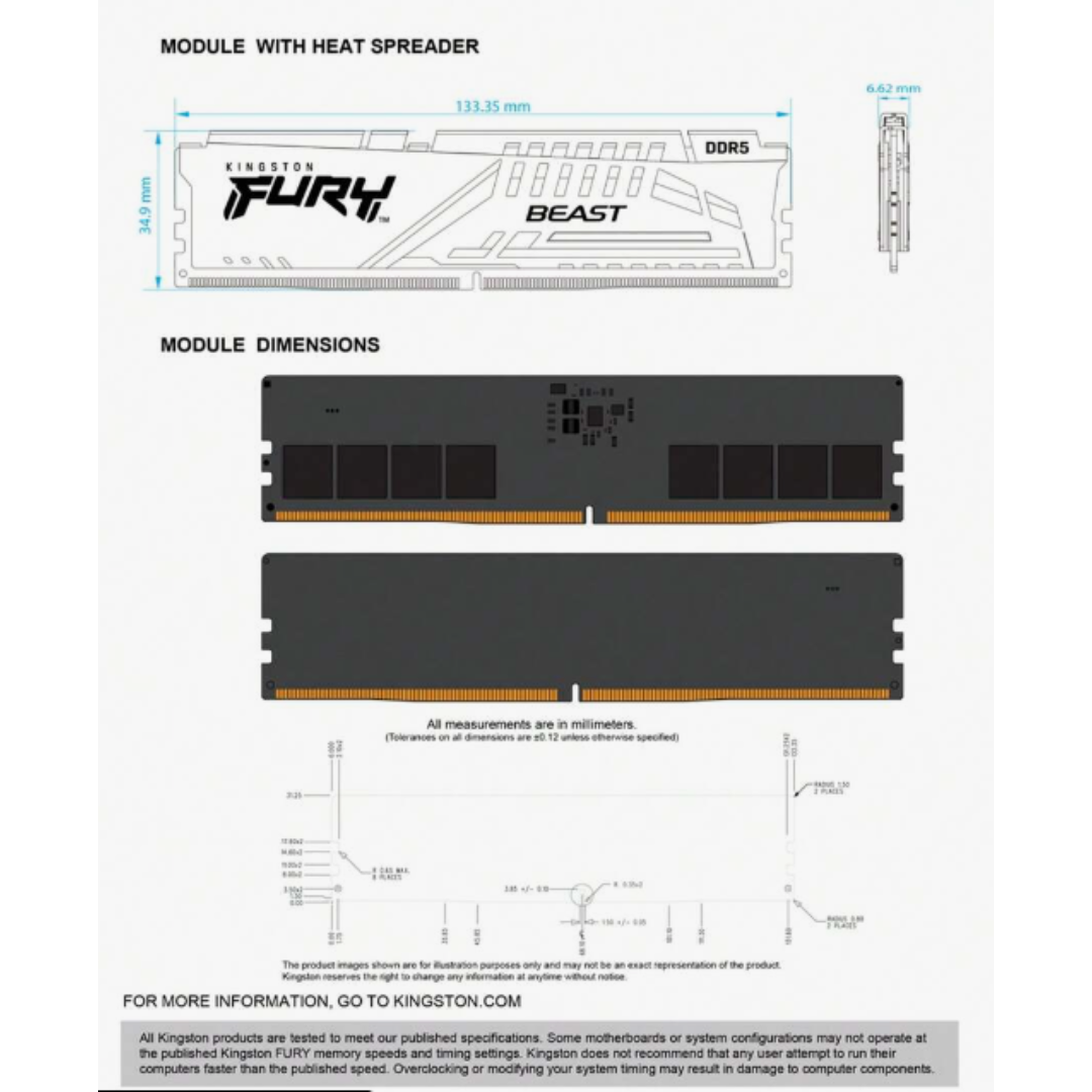 Kingston - KINGSTON RAM FURY Beast DDR5 32GB 6000MH