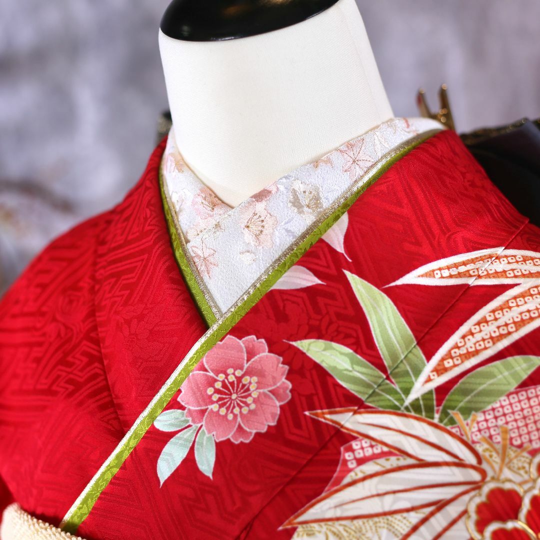 振袖フルセット 振袖セット 振袖 L~LLサイズ 赤茶×古典柄 美品 振袖フルセット 振袖セット 振袖 L~LLサイズ 赤茶×古典柄 美品