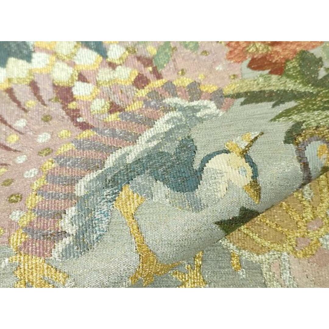平和屋本店□極上 手織綴れ 山鹿清華 太鼓柄袋帯 花鳥文 金銀糸 平和屋本店□極上 手織綴れ 山鹿清華 太鼓柄袋帯 花鳥文 金銀糸