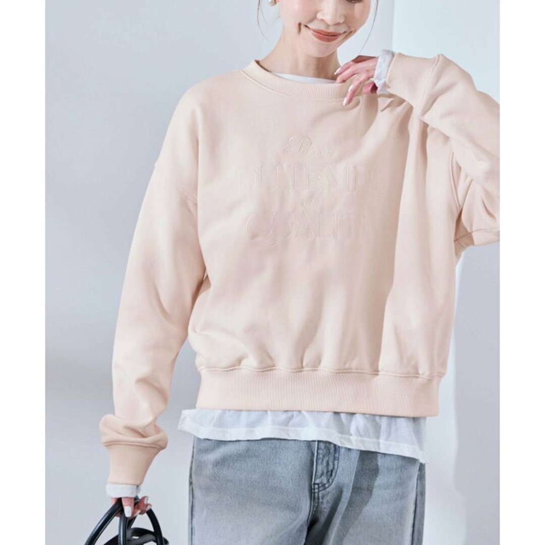 Rope' Picnic(ロペピクニック)の【ピンク(63)】【38】ロゴ刺繍スウェット/吸水速乾・リンクコーデ レディースのトップス(トレーナー/スウェット)の商品写真