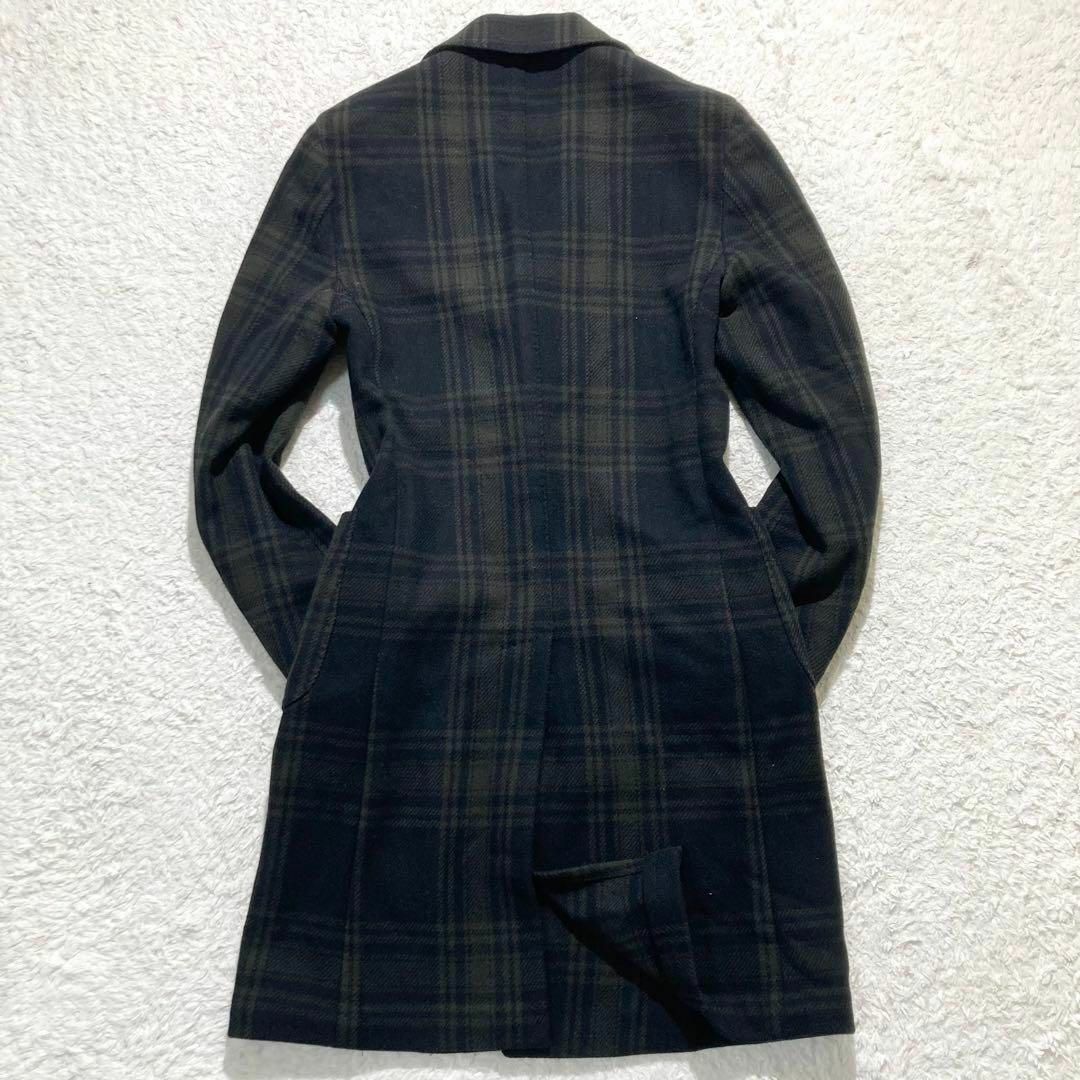 現行☆未使用級】LARDINI チェスターコート ブラック チェック 現行☆未使用級】LARDINI チェスターコート ブラック チェック