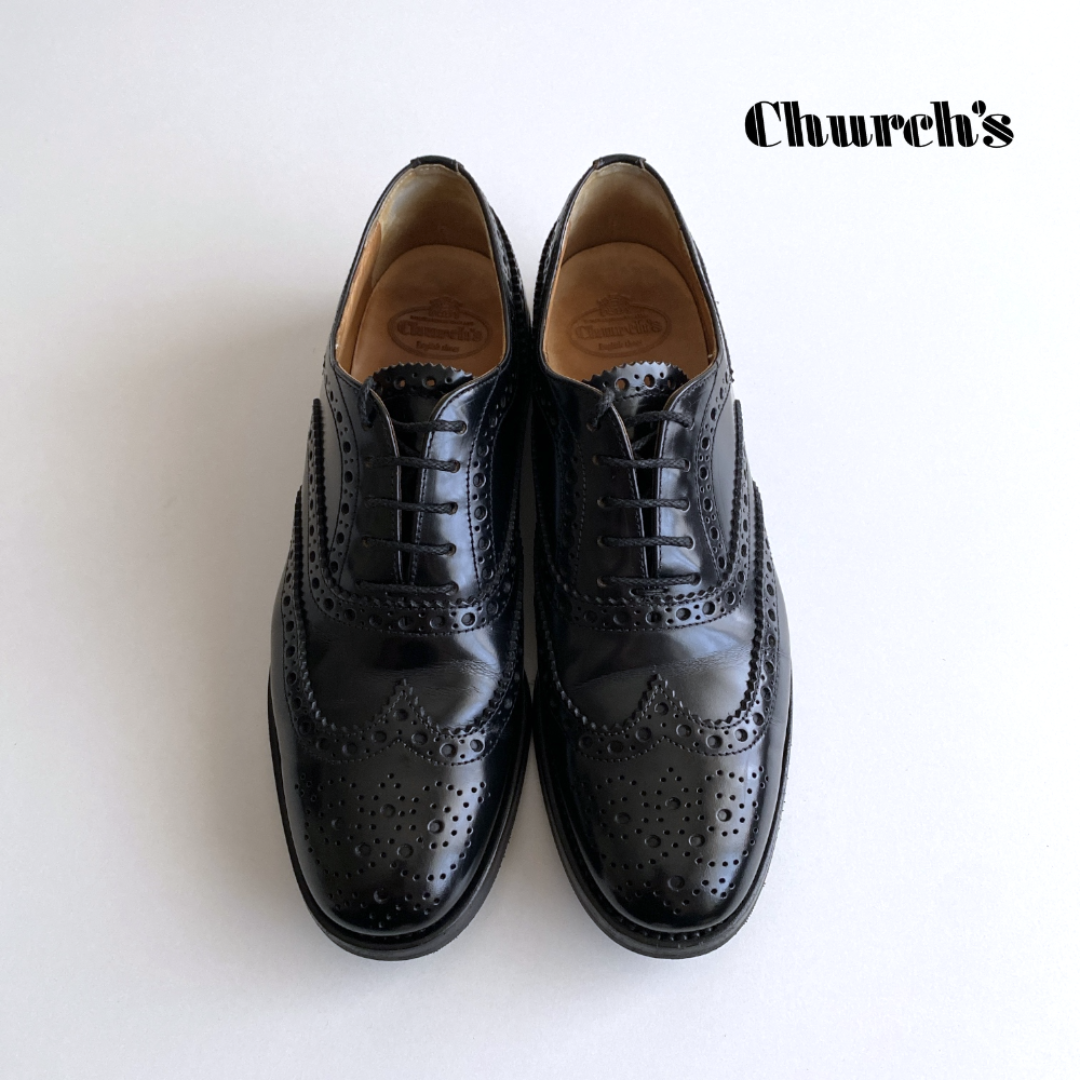 極美品☆チャーチ BURWOOD バーウッド フルブローグ ブラック 極美品☆チャーチ BURWOOD バーウッド フルブローグ ブラック