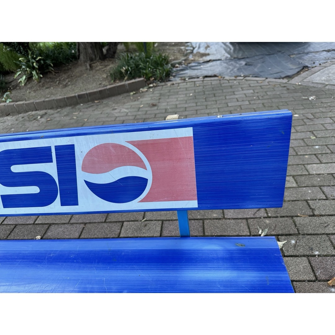 ペプシ PEPSI 屋外 大型ベンチ 青 現状渡 前橋市引取、近隣配送可 ペプシ PEPSI 屋外 大型ベンチ 青 現状渡 前橋市引取、近隣配送可