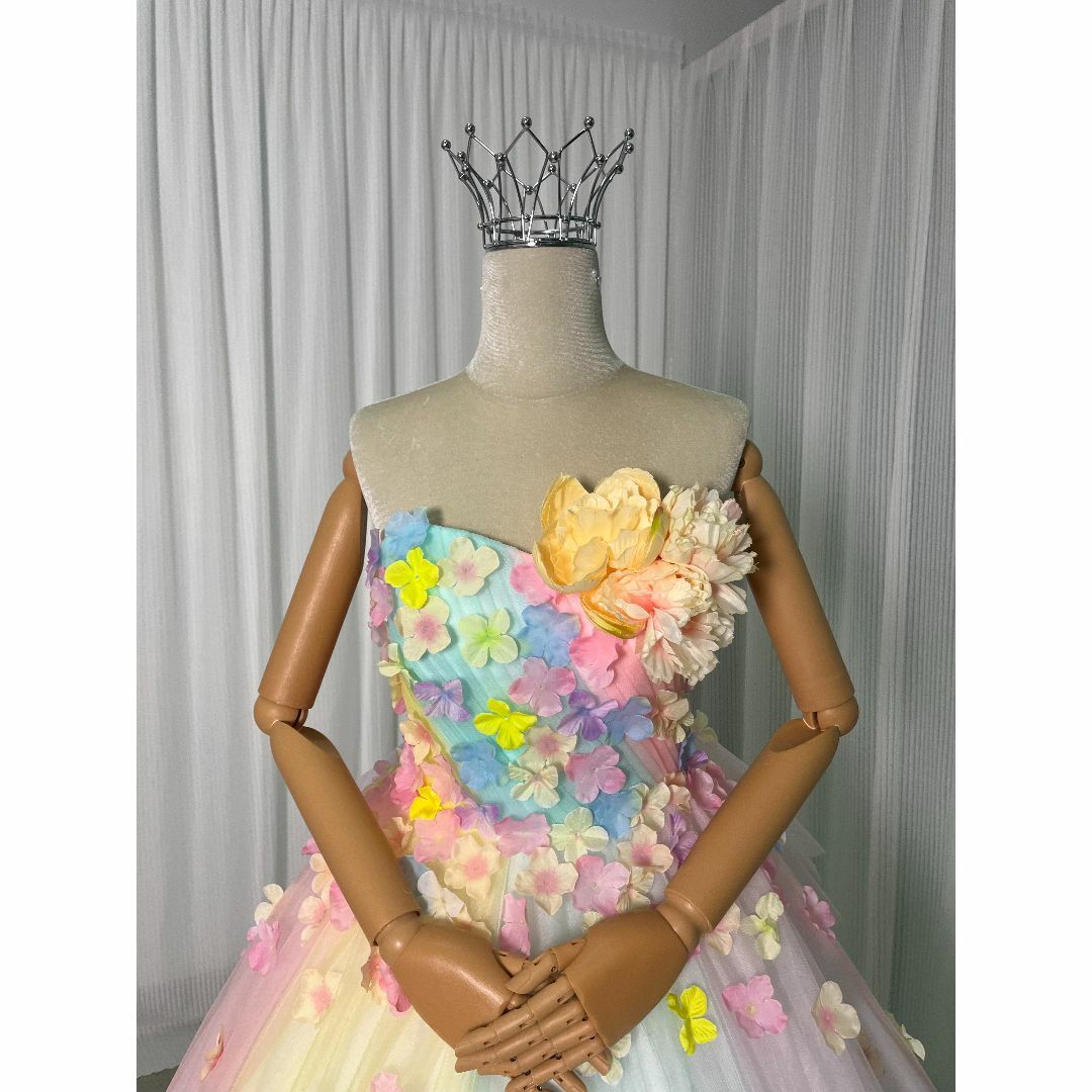 豪華!カラードレス 虹色 プリンセスライン 花モチーフ 3D立体レース刺繍の通販 by David1021k Dress|ラクマ 豪華!カラードレス 虹色 プリンセスライン 花モチーフ 3D立体レース刺繍の通販 by David1021k Dress|ラクマ