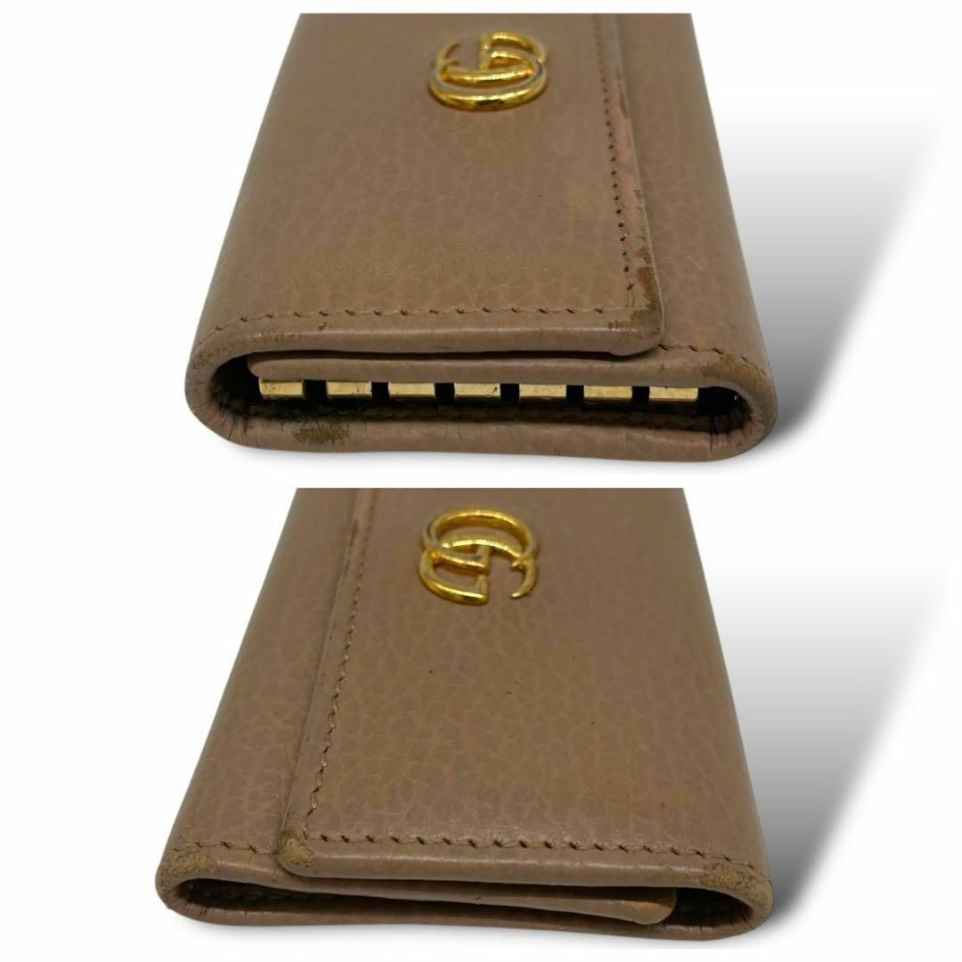 グッチ GUCCI キーケース 6連 GGマーモント レザー ベージュ グッチ GUCCI キーケース 6連 GGマーモント レザー ベージュ