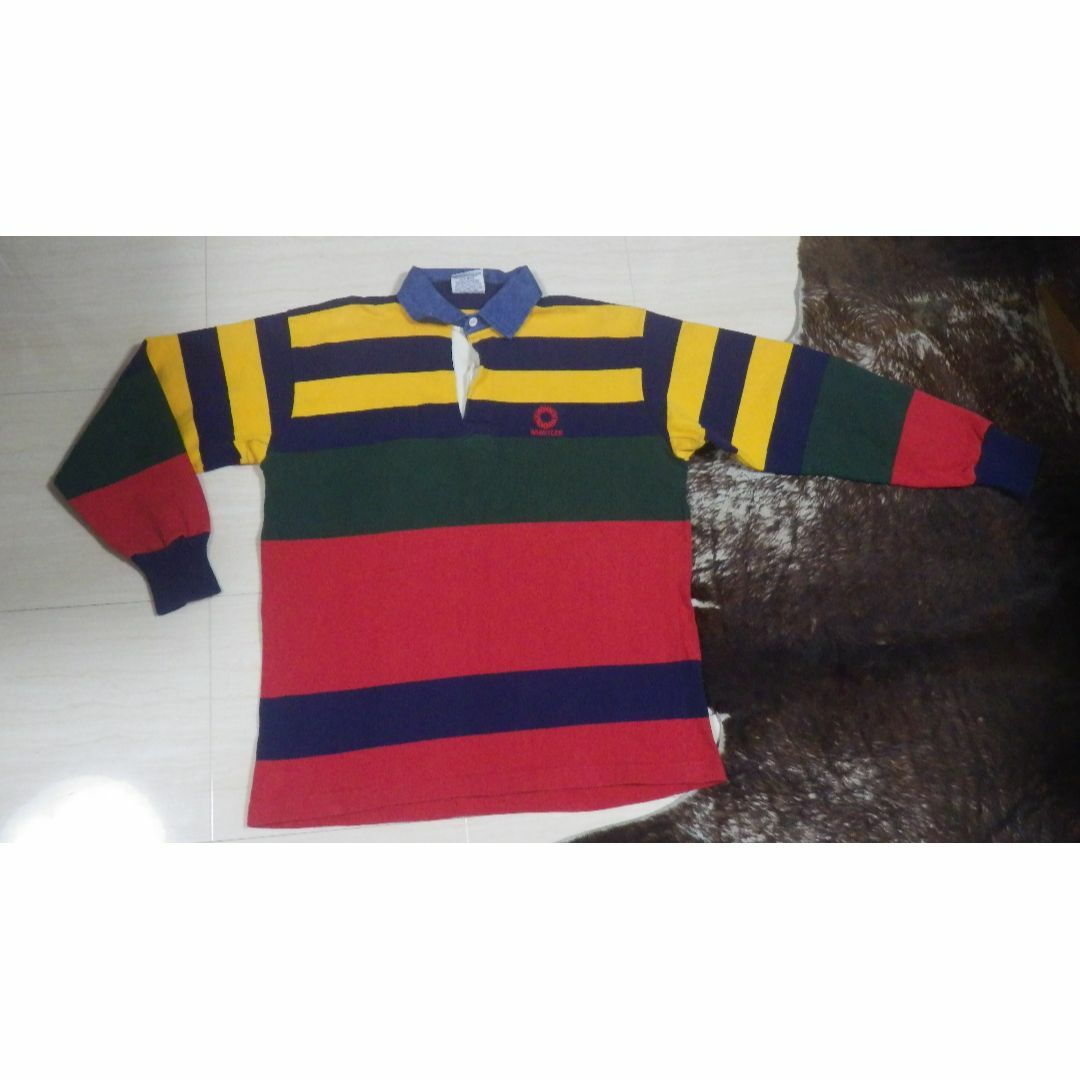 Barbarian(バーバリアン)の90s 旧タグ バーバリアン ラガーシャツ vintage ストライプ メンズのトップス(ポロシャツ)の商品写真