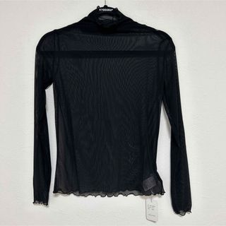 新品タグ付き INOLVE シアー シースルー モックネック タートルネック(カットソー(長袖/七分))