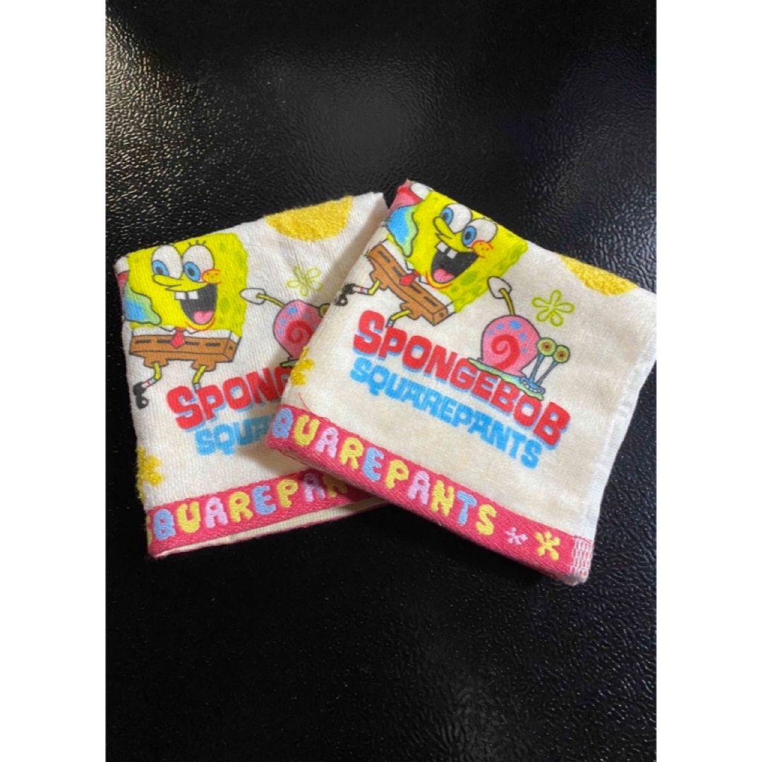スポンジボブ タオルハンカチ 2枚セット レディースのファッション小物(ハンカチ)の商品写真