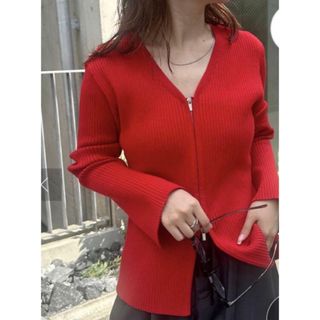 ミスティック(mystic)の新品 mystic 【細見えシルエット】WZIPリブカーディガン(カーディガン)