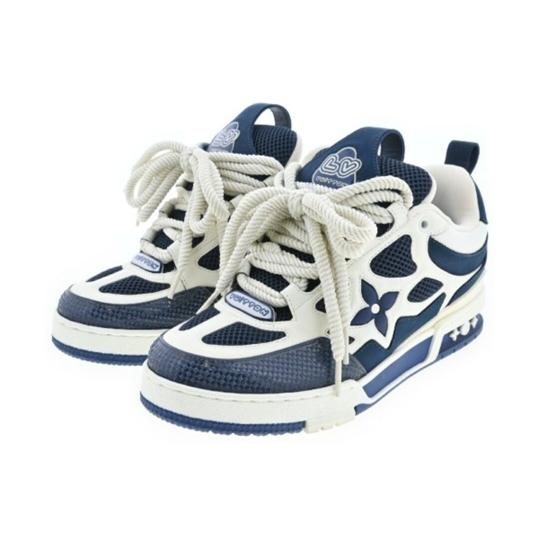 LOUIS VUITTON - LOUIS VUITTON スニーカー UK6 1/2(25cm位) 白x紺 【古着】【中古】