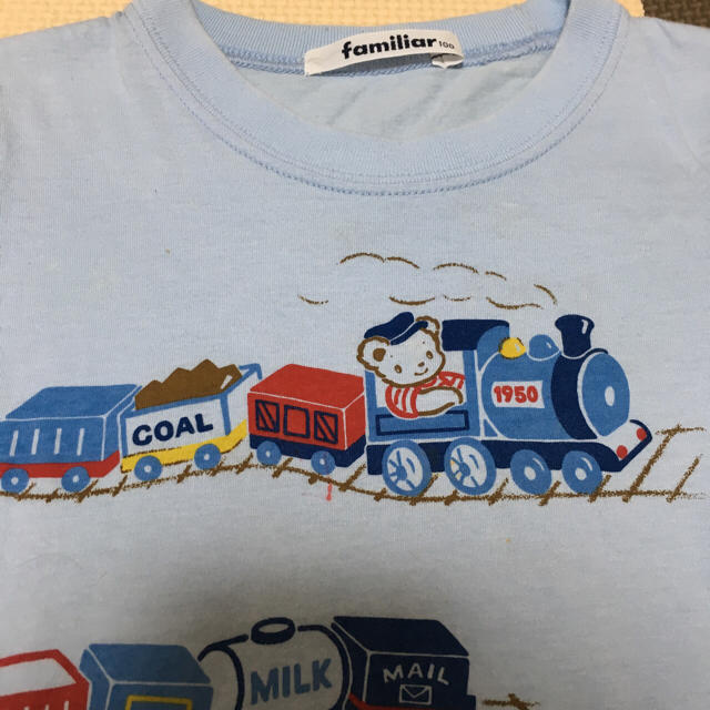 familiar(ファミリア)のめるめる様専用ページです。ファミリア☆電車Tシャツ☆男の子☆ キッズ/ベビー/マタニティのキッズ服男の子用(90cm~)(Tシャツ/カットソー)の商品写真