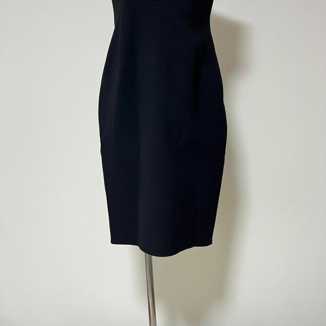 美品 YOKO CHAN 近年モデル パールワンピース ノースリーブ 黒 36