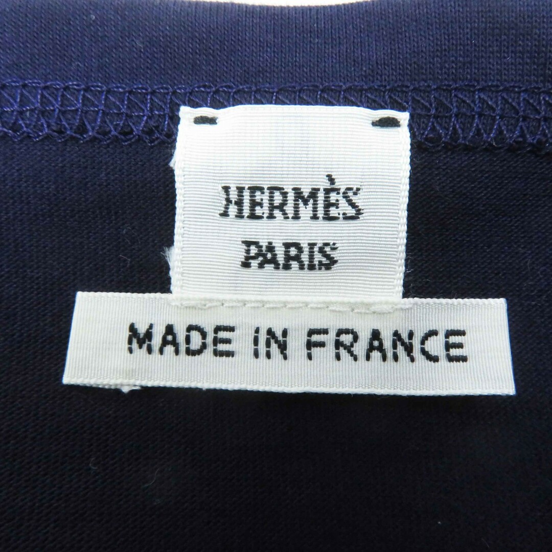 スーパーセール 50％（福袋 極美品◎HERMES エルメス コットン H刺繍 ポケット付き スクエア Tシャツ(長袖/七分)