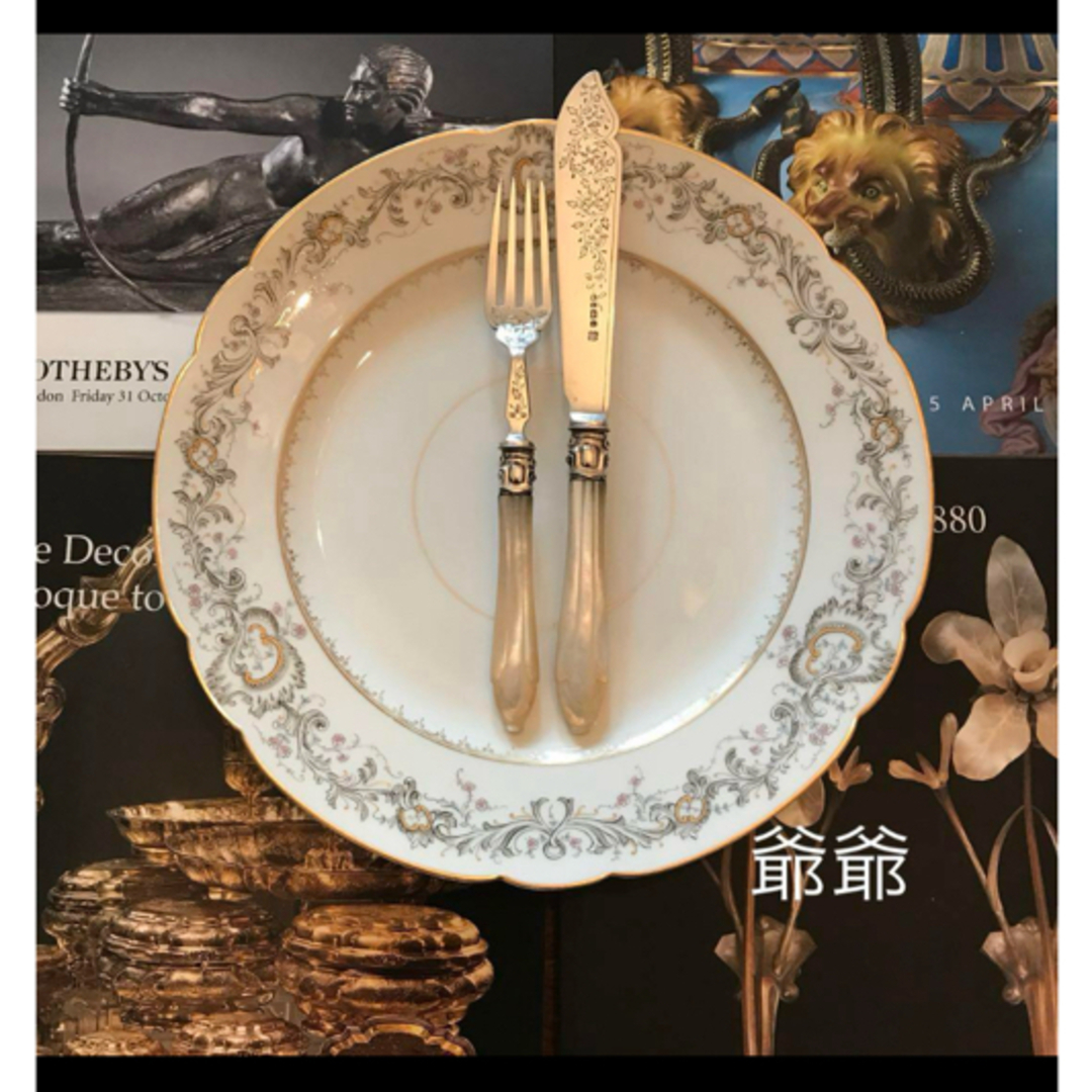 英国製/純銀 スターリングシルバー/白蝶貝ハンドル/ナイフ 英国製/純銀 スターリングシルバー/白蝶貝ハンドル/ナイフ