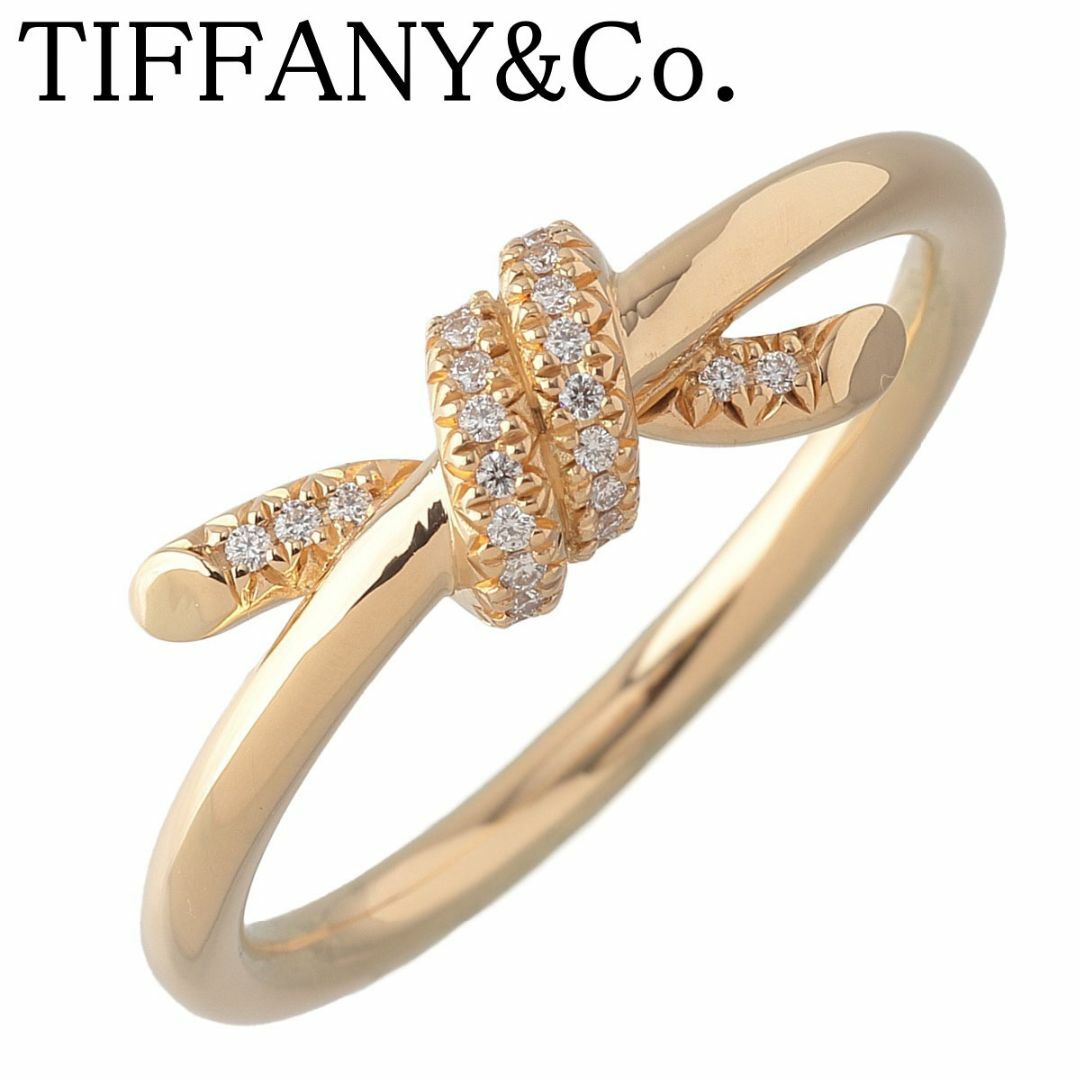 Tiffany & Co. - ティファニー ノット ダイヤ リング 現行モデル 約14号 Au750YG 箱 新品仕上げ済 TIFFANY【19723】