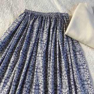リバティ　モーティマー　スカート check&stripe ホビーラホビーレ(ロングスカート)