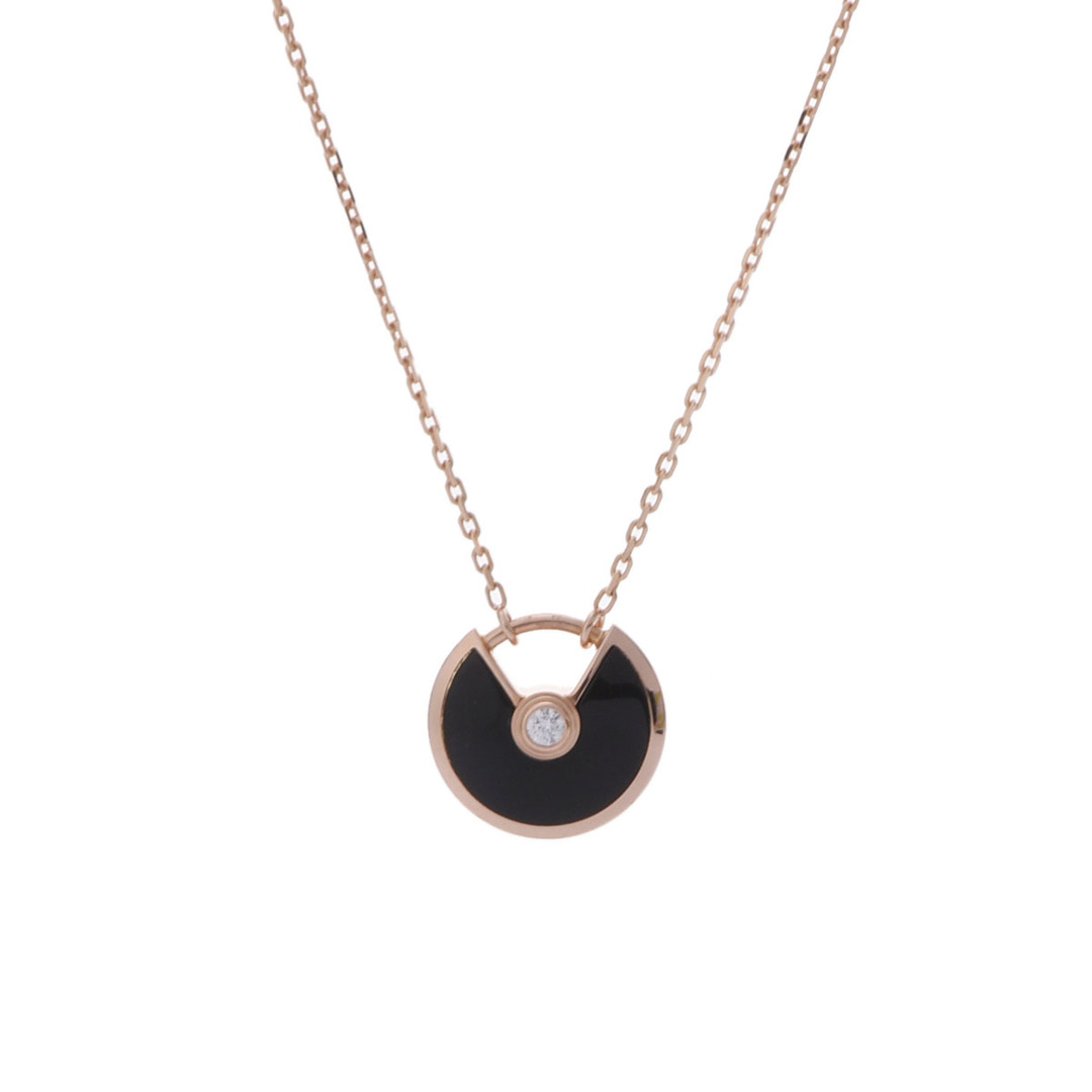 Cartier - 中古 カルティエ CARTIER レディース ネックレス K18ピンクゴールド オニキス /ダイヤモンド