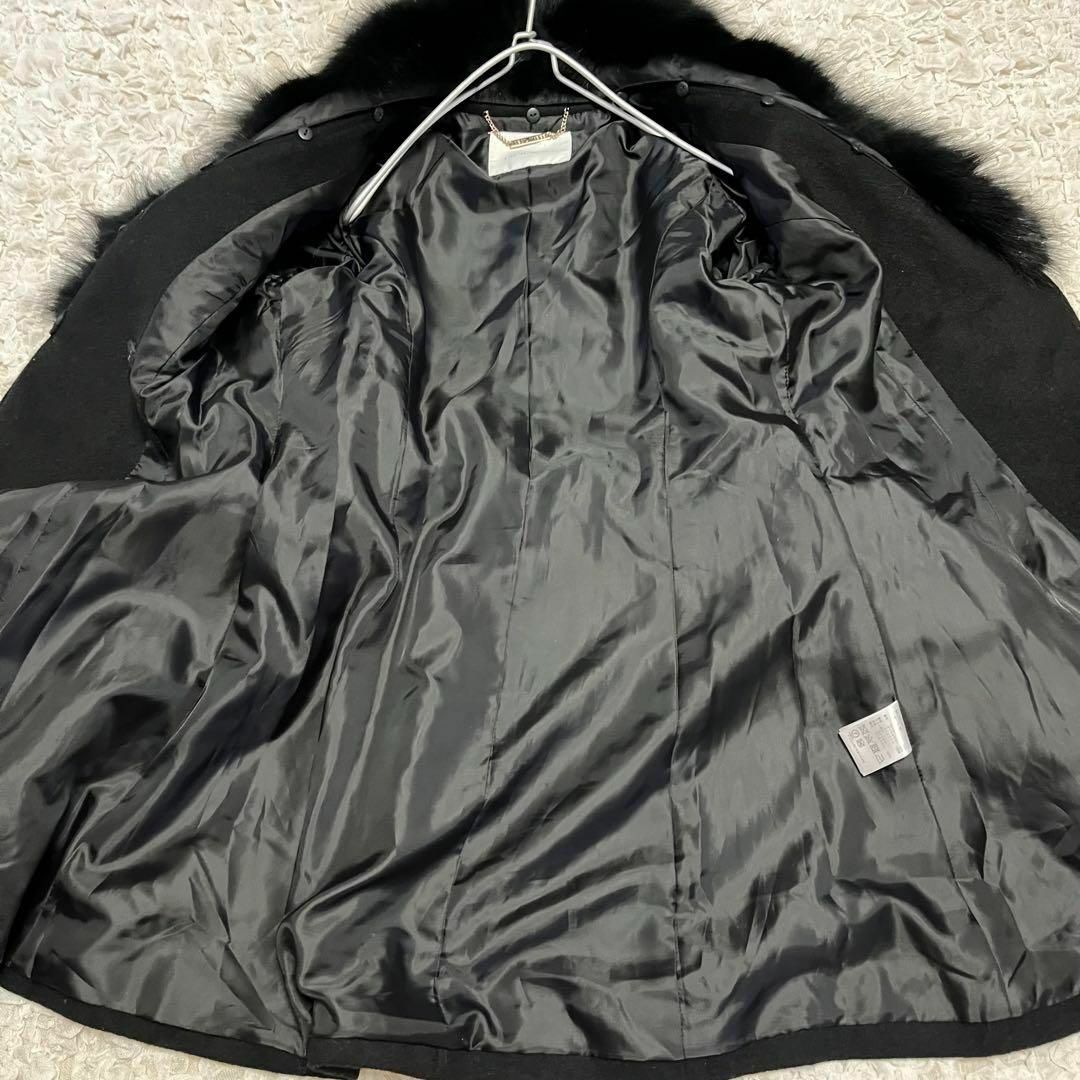 美品【セシルマクビー】 フォックス毛皮 付き 女優コート M 美品【セシルマクビー】 フォックス毛皮 付き 女優コート M