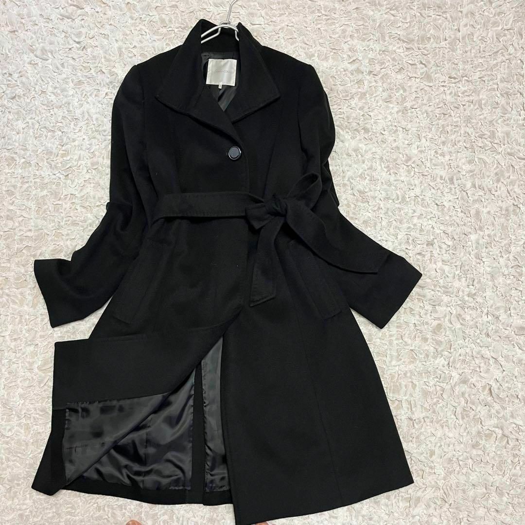 スタイルコム】カシミヤ100% 黒 ロングコート 高品質ウール スタイルコム】カシミヤ100% 黒 ロングコート 高品質ウール