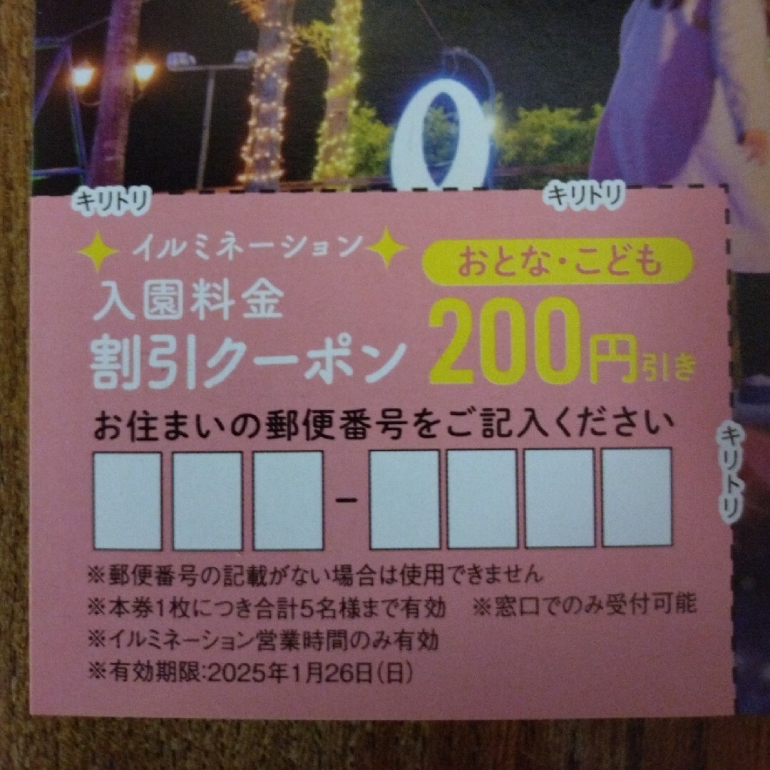 【ハーベストの丘】イルミネーション おとな・こども 入園割引クーポン 200円引 チケットの施設利用券(遊園地/テーマパーク)の商品写真