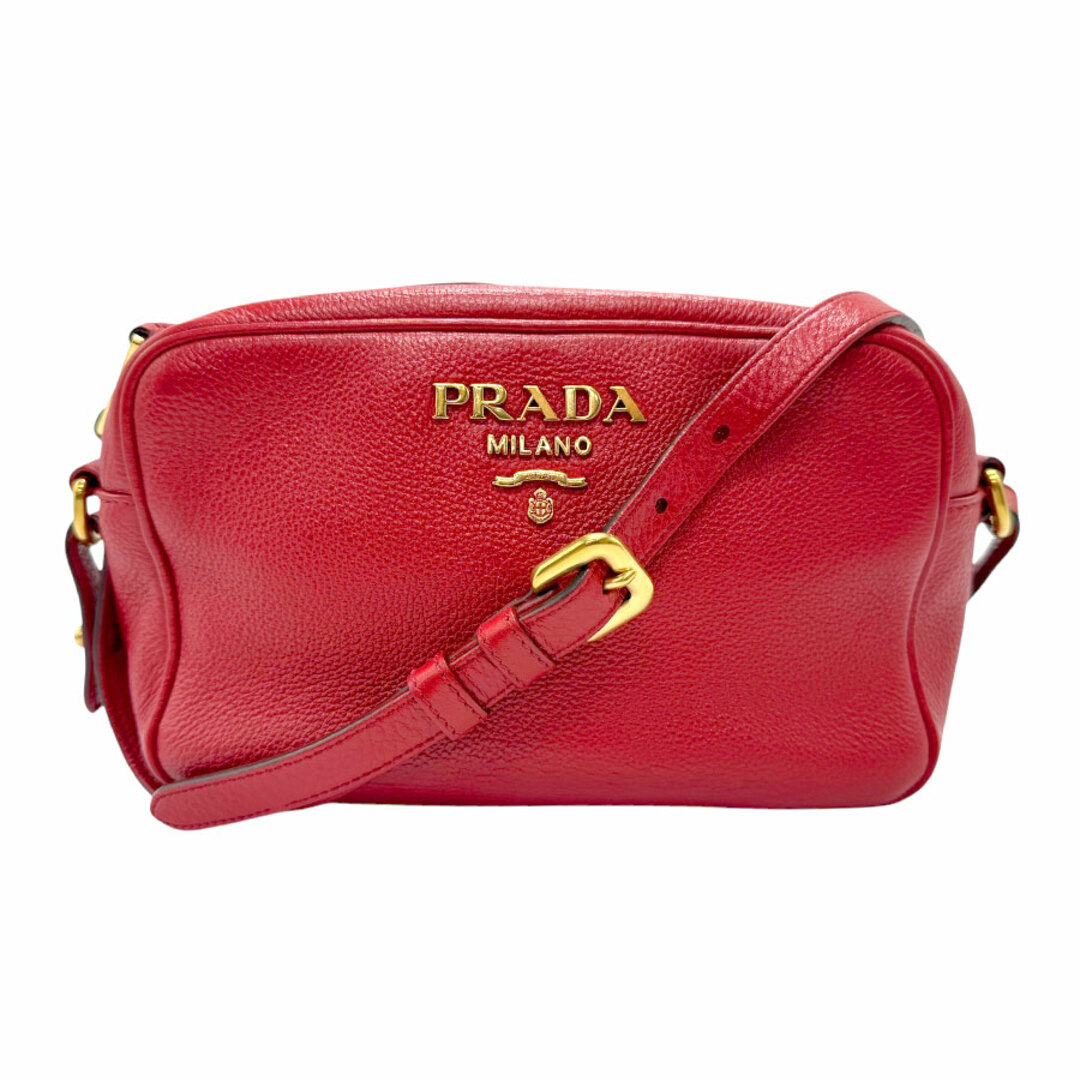 PRADA - プラダ PRADA ショルダーバッグ レザー レッド PRADA - プラダ PRADA ショルダーバッグ レザー レッド