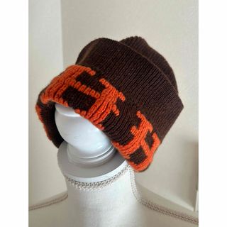 HERMES - HERMES エルメス 美品 Hマーク カシミヤニット 帽子 HERMES - HERMES エルメス 美品 Hマーク カシミヤニット 帽子