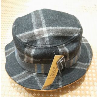 【新品】チェック 丸つば帽子