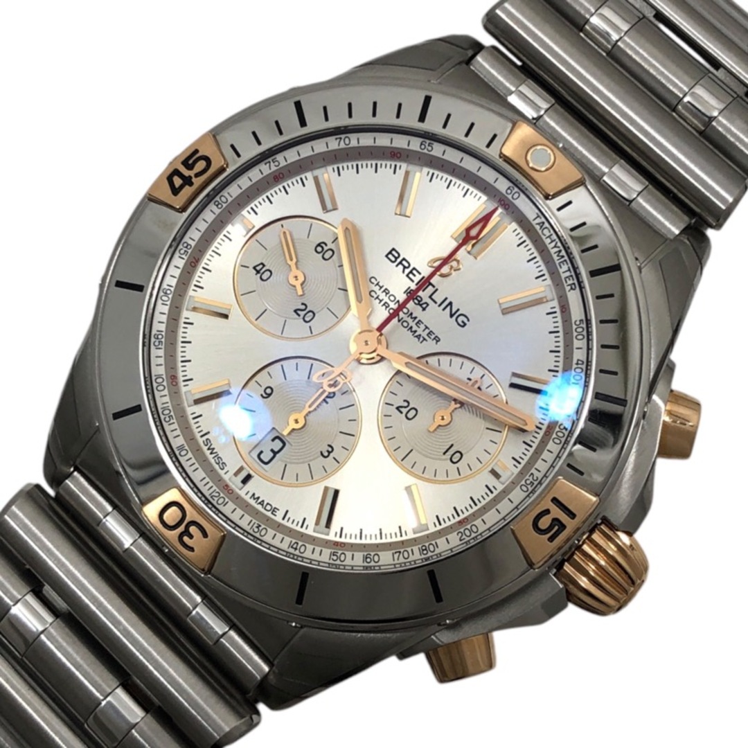 BREITLING - 　ブライトリング BREITLING クロノマット B01 42 IB0134 シルバー SS/K18レッドゴールド メンズ 腕時計