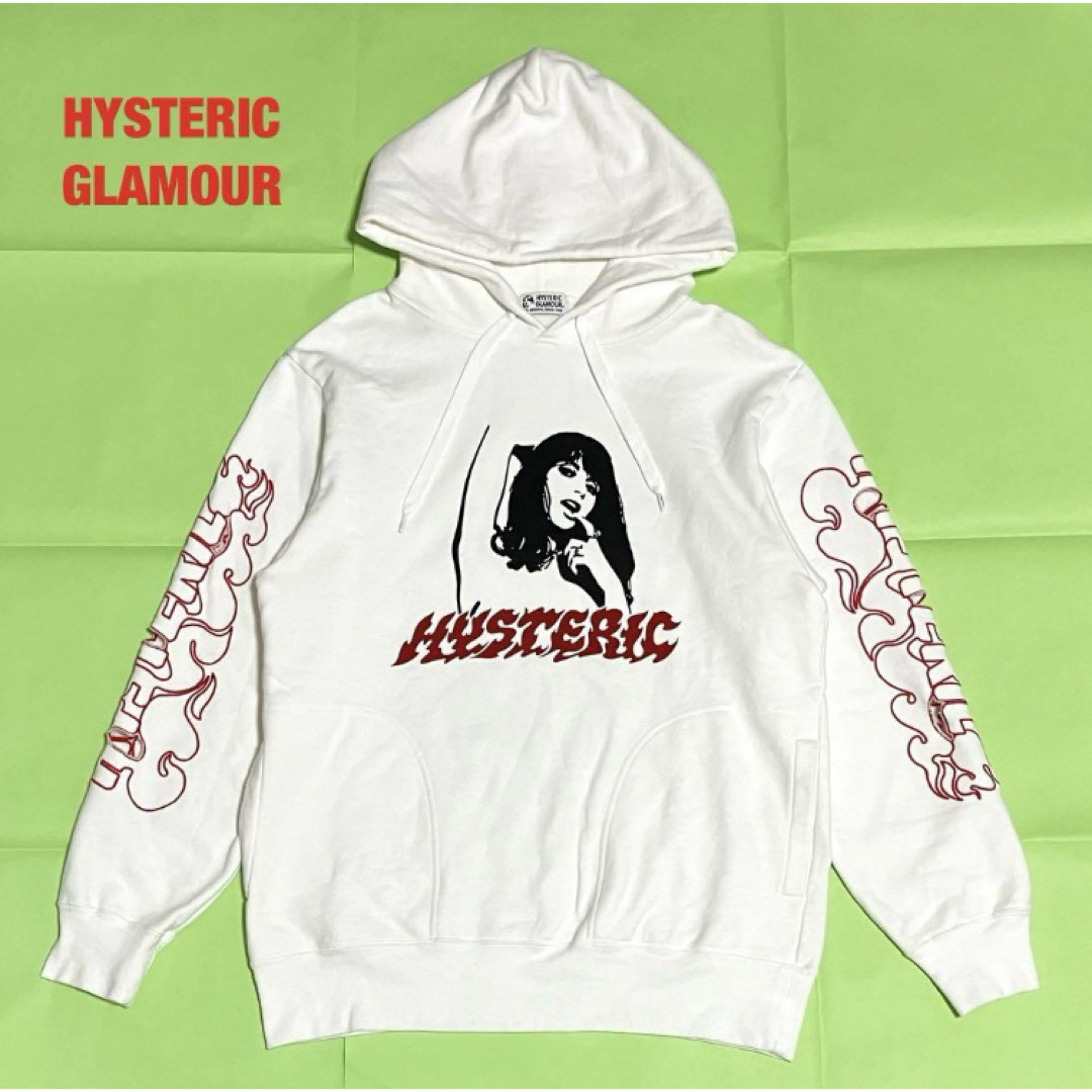 HYSTERIC GLAMOUR FIRE LOGO刺繍パーカー ヒスガール HYSTERIC GLAMOUR FIRE LOGO刺繍パーカー ヒスガール