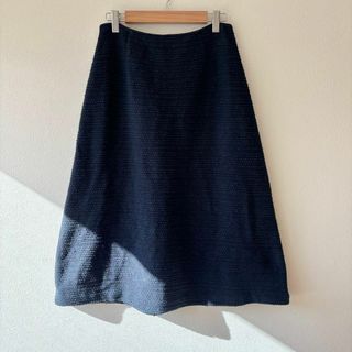 シビラ(Sybilla)の【シビラ】 Aラインスカート (L) ネイビー ひざ下丈 ツイード シンプル(ひざ丈スカート)