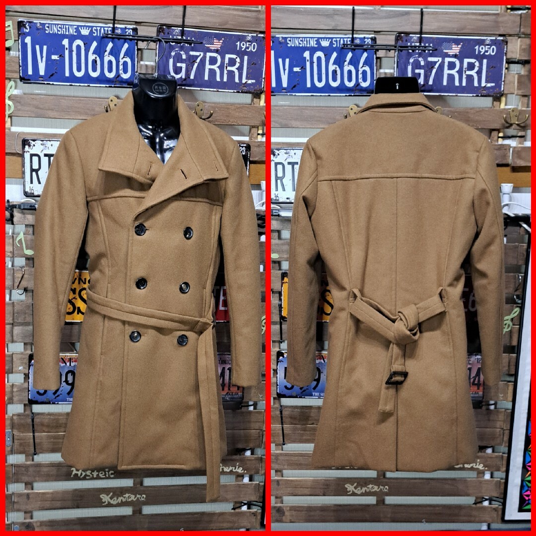 AKM - 定価11.8万 AKM カシミヤ混 ロングPコート ロープコート AKM - 定価11.8万 AKM カシミヤ混 ロングPコート ロープコート