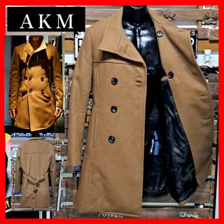 AKM - 定価11.8万 AKM カシミヤ混 ロングPコート ロープコート AKM - 定価11.8万 AKM カシミヤ混 ロングPコート ロープコート