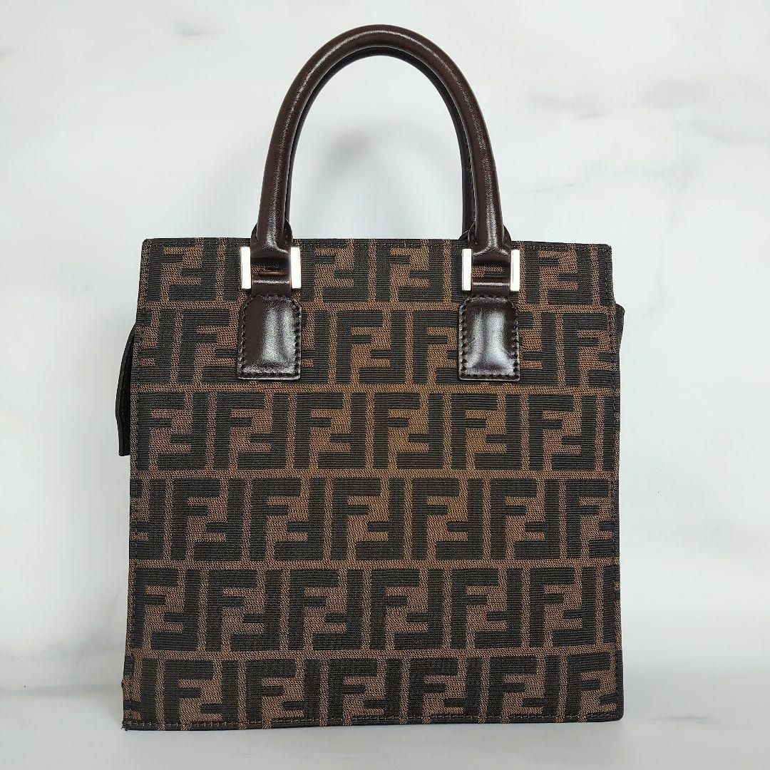 FENDI ズッカ柄 ハンドバッグ トートバッグ キャンバス レザー FENDI ズッカ柄 ハンドバッグ トートバッグ キャンバス レザー