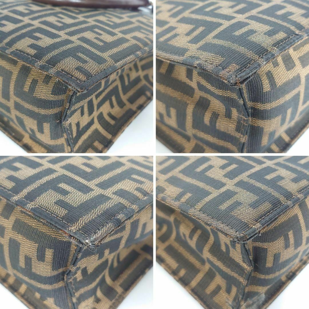FENDI ズッカ柄 ハンドバッグ トートバッグ キャンバス レザー FENDI ズッカ柄 ハンドバッグ トートバッグ キャンバス レザー